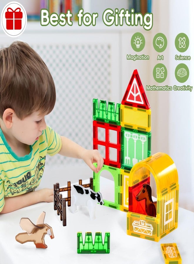 VANLINNY Magnetic Tiles Farm,Animal Magnet Toys for Toddlers-Kids Magnetic Building Blocks STEM Toys for Ages 3-8,Constrution Sets Educational-Coolest Xmas Birthday Gifts for Boys and Girls. - Image 5